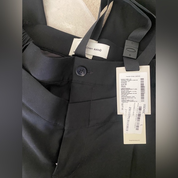 Nwt Feng Chen Wang black double waist trousers sz L - Picture 9 of 9